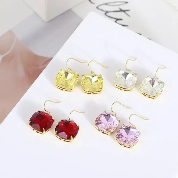 Tory Burch Crystal Hook Drop Earrings - RED with Dust Bag - Picture 5 of 6